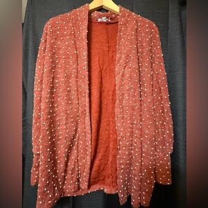 ANDREE BY UNIT Red Cardigan with White Dots